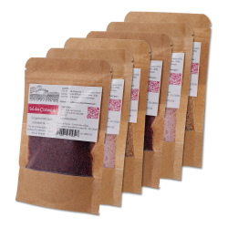 Sel de vin rouge, rosé et blanc, assortiment 6 sachets de 50 grammes