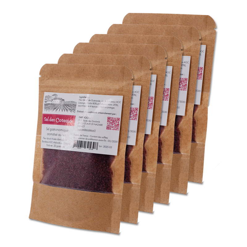 Sel de vin rouge 6 sachets de 50 grammes