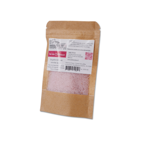 Sel de vin rosé en sachet de 60 grammes