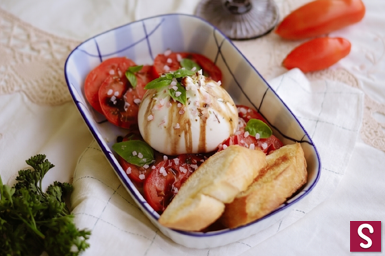 Burrata tomates sel de vin rosé Sel des Coteaux - recette estivale