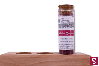 Sel de vin rouge artisanal sur chocolat noir - accord gastronomique Sel des Coteaux